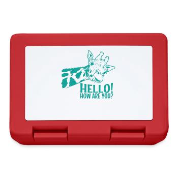 Hello How are You? Giraffe exotic animal - Lunchbox - red - Front