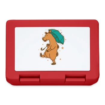 Kamel mit Regenschirm Dromedar Karawane - Brotdose - Rot - Vorne