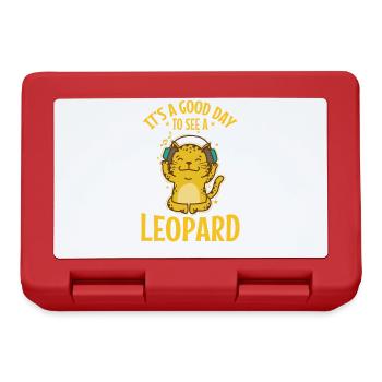 C’est une bonne journée pour voir un gros félin léopard - Boîte à goûter - rouge - Devant