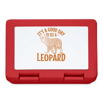 It's a good Day to see a leopard big cat animal - Lunchbox - red - Front
