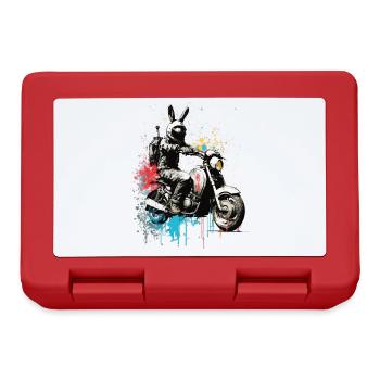 Graffiti Hase auf Motorroller Motorrad - Brotdose - Rot - Vorne