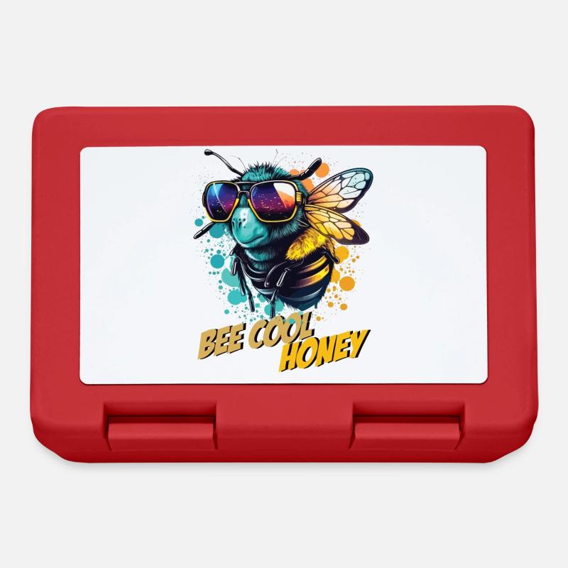 Graffiti Hummel mit Sonnenbrille Bee Cool Honey - Brotdose - Rot