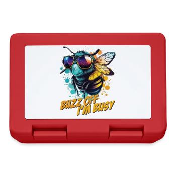 Hummel mit Sonnenbrille Buzz Off I'm Busy - Brotdose - Rot - Vorne