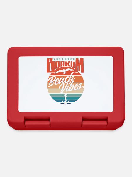 Borkum Northsea Beach Vibes Möwe Anker - Brotdose - Rot
