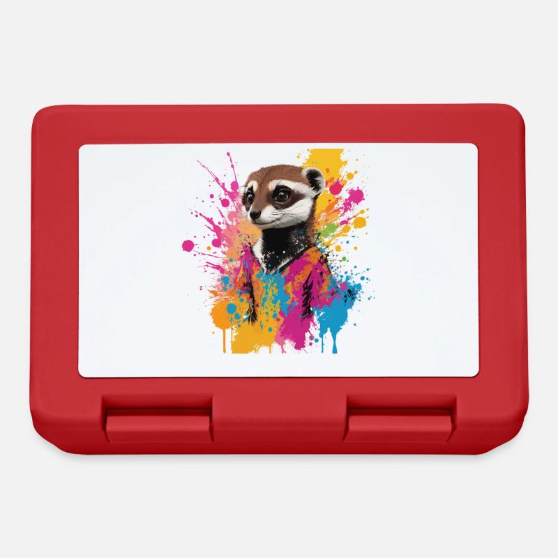 Graffiti Suricate Art Peinture Dessin Coloré - Boîte à goûter - rouge