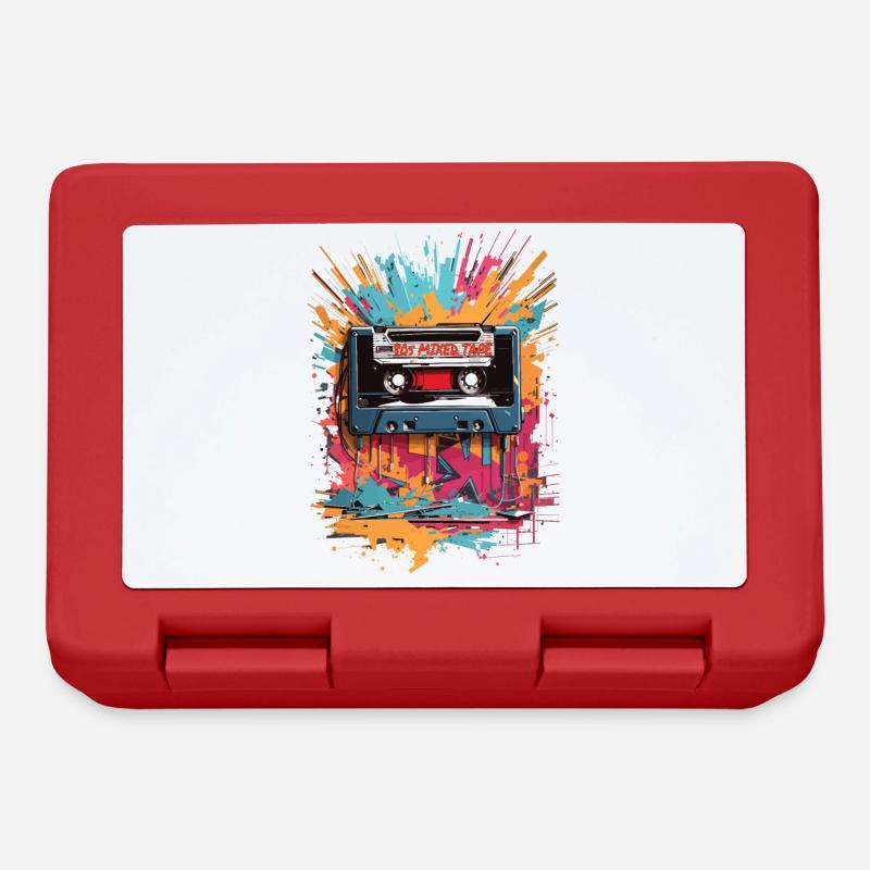 Retro 80s Mixed Tape Vintage Graffiti - Lunchbox - red