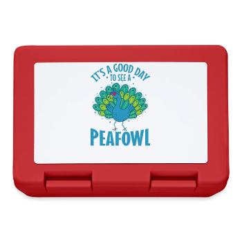 It's a good Day to see a Peafowl Vogel - Lunchbox - red - Front