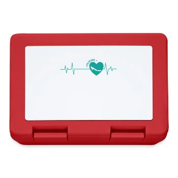 Heartbeat Line Peafowl Bird Plumage - Lunchbox - red - Front