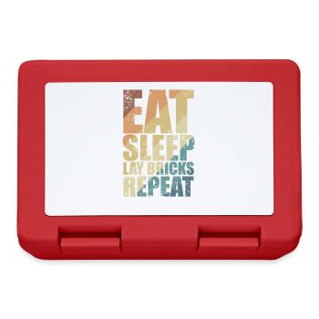 Eat Sleep Lay Bricks Repeat Handwerker Beruf - Brotdose - Rot - Vorne