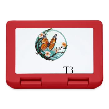 Beau design de papillon sur la branche - Boîte à goûter - rouge - Devant