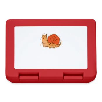 Cat Snail Snail Shell Animal - Lunchbox - red - Front