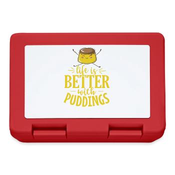 Life is Better with Puddings - Lunchbox - red - Front