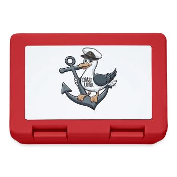 Coast Lover Seagull Möwe Anker Sailor Anchor - Brotdose - Rot - Vorne