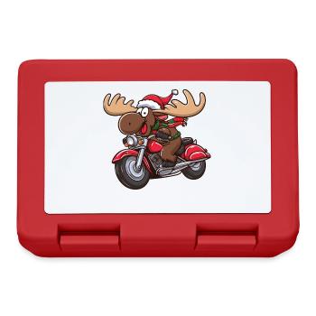 Orignal en tant que Père Noël conduisant une moto - Boîte à goûter - rouge - Devant