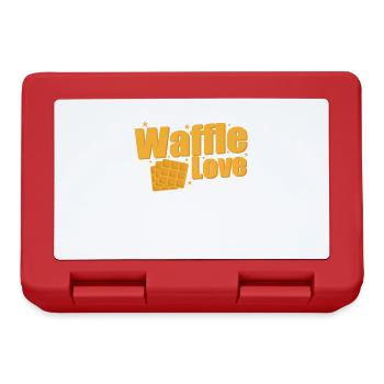 Waffle Love Snack Gebäck Teig Bäcker - Brotdose - Rot - Vorne