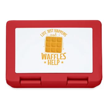 Life just happens and Waffles Help Gebäck Snack - Brotdose - Rot - Vorne