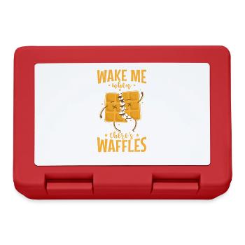 Wake me when there's Waffles leckeres Gebäck - Brotdose - Rot - Vorne