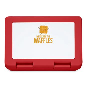 Where are the Waffles Snack Gebäck Bäcker - Brotdose - Rot - Vorne