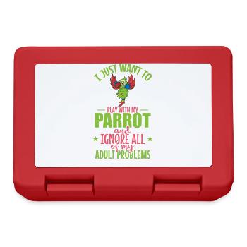 I Just want to Play with my Parrot Animal Bird - Lunchbox - red - Front