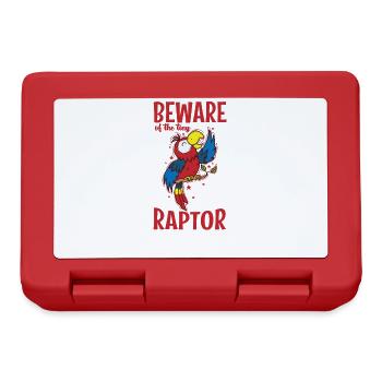 Beware of the tiny Raptor Parrot Animal Bird - Lunchbox - red - Front