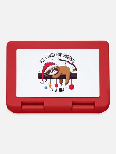 Faultier Sloth All I want for Christmas is a nap - Brotdose - Rot