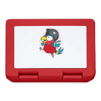 Perroquet, Pirate, Oiseau, Parlant, Animal - Boîte à goûter - rouge - Devant