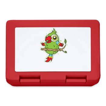 Parrot on a Tree Bird Exotic Animal - Lunchbox - red - Front