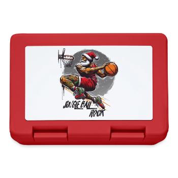 Santa Claus Slam Dunk Basketball Jingle Ball Rock - Lunchbox - red - Front