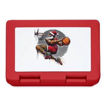 Santa Claus Slam Dunk Basketball Christmas - Lunchbox - red - Front