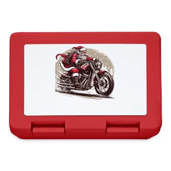 Motorbike Santa Clause Riding home for Christmas - Lunchbox - red - Front