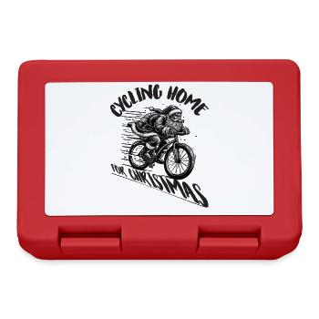 Santa Clause Cycling home for Christmas - Brotdose - Rot - Vorne