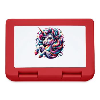 Polygon Unicorn Fairy Tale Magic Horse - Lunchbox - red - Front