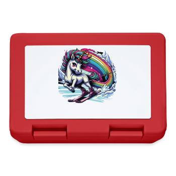 Ski Einhorn Ski Unicorn Arc-en-ciel Winter Magic - Boîte à goûter - rouge - Devant