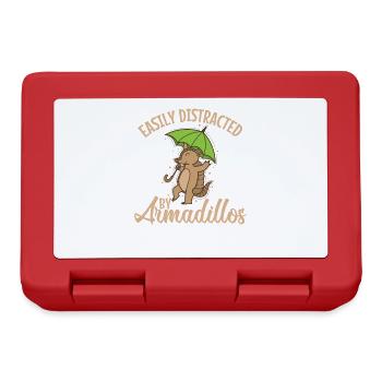 Facilement distrait par les tatous mammifères - Boîte à goûter - rouge - Devant