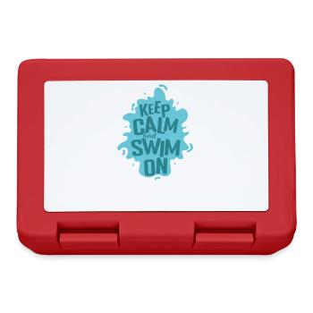Keep Calm and Swim on Sport Training - Brotdose - Rot - Vorne