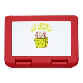 I love my Mouse Rodent Cheese Mammal - Lunchbox - red - Front