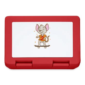 Mouse on the skateboard Pet - Lunchbox - red - Front
