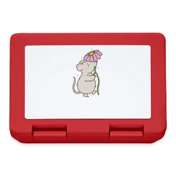 Mouse with Flower Nature Cheese Pet - Lunchbox - red - Front