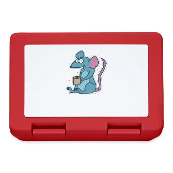 Rat and Coffee Pet Rodent - Lunchbox - red - Front