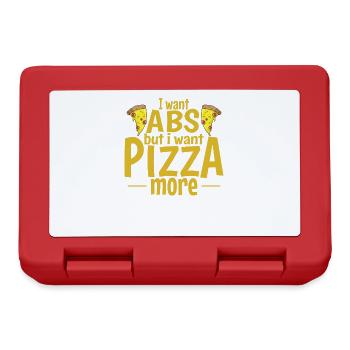 Je veux des abdos mais je veux plus de pizza - Boîte à goûter - rouge - Devant