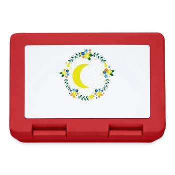 Moon with flowers, night sky, outer space - Lunchbox - red - Front
