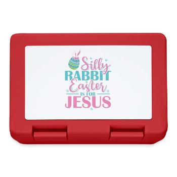 Silly Rabbit Easter is for Jesus Holiday - Lunchbox - red - Front