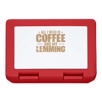 Tout ce dont j’ai besoin, c’est de café et de mon rongeur Lemming - Boîte à goûter - rouge - Devant