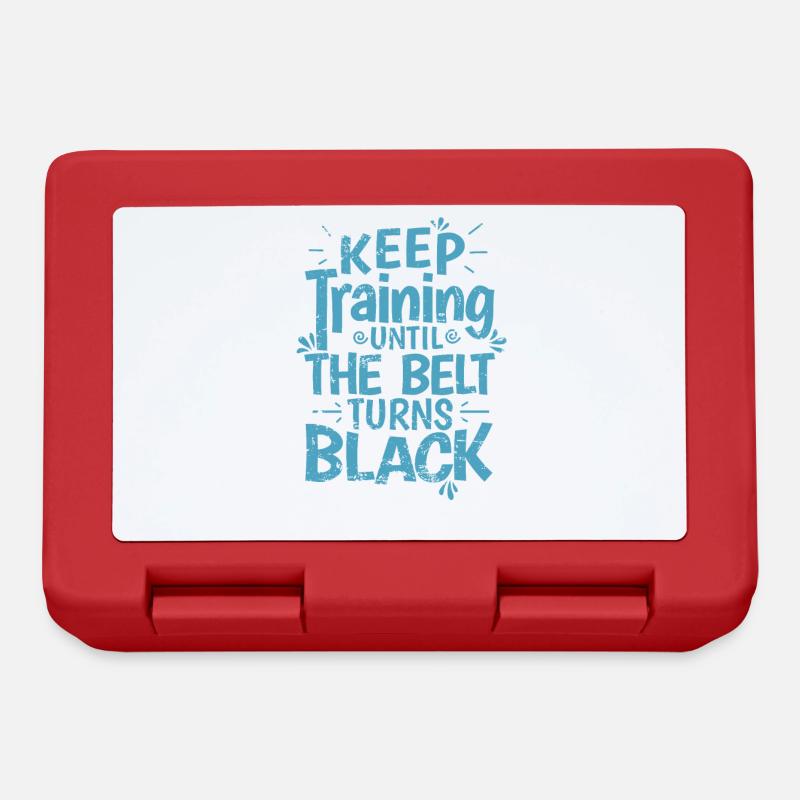 Karate, Keep Training until the Belt turns Black - Lunchbox - red