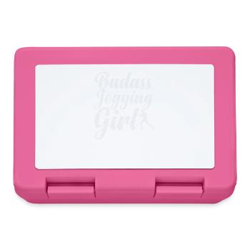 Badass Jogging Girl - Brotdose - Pink - Vorne