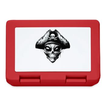 Alien Pirate with Pirate Hat Graffiti Style - Lunchbox - red - Front