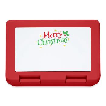 Merry Christmas Weihnachten - Brotdose - Rot - Vorne