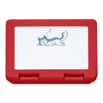 Le chien de traîneau paresseux de Husky - Boîte à goûter - rouge - Devant