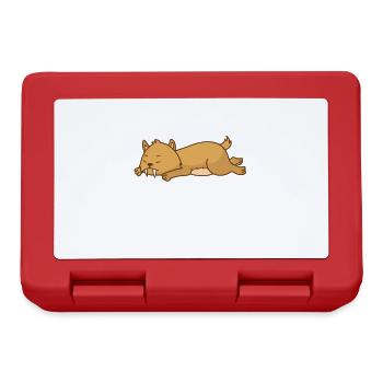 Saber-toothed tiger sleeping wildcat predator - Lunchbox - red - Front