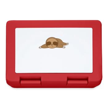 Sloth sleeping on the ground - Lunchbox - red - Front